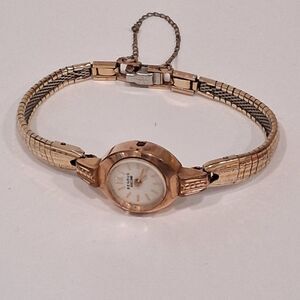BENRUS Gold Electroplated Women's Ladies Watch and Band - READ Untested